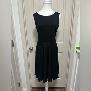 LOFT Black Sleeveless Midi Dress
